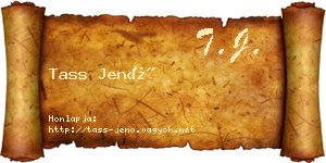 Tass Jenő névjegykártya